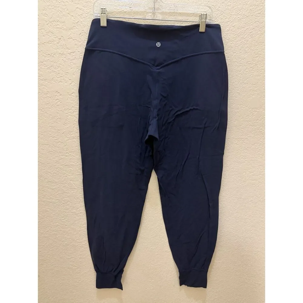 Lululemon Align High Rise Jogger Pants True Navy Blue Pockets Sz L 10 12